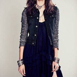 Free people jean/sweater hoodie jacket